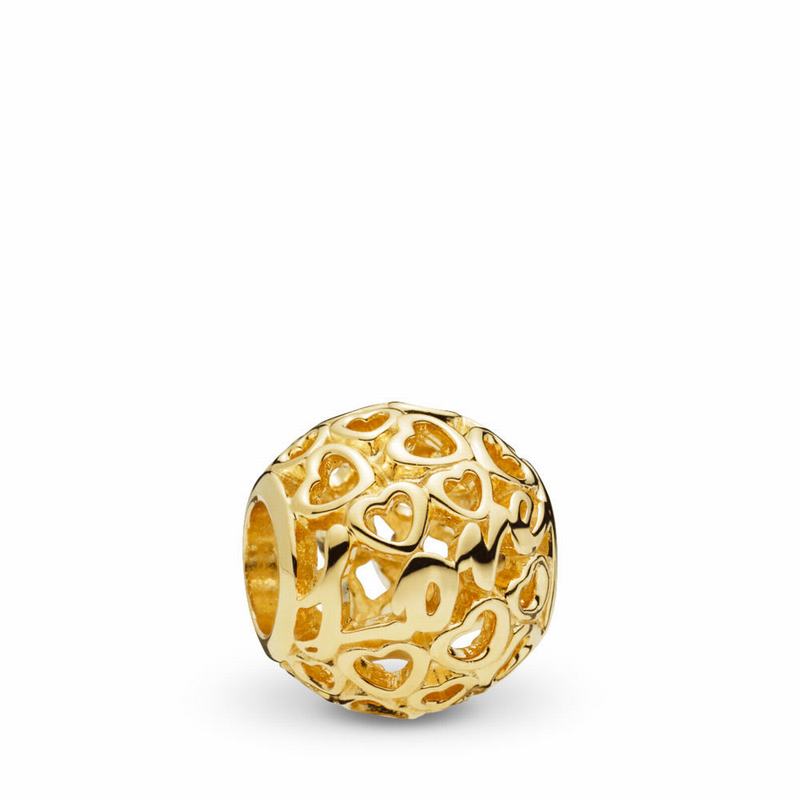 Pandora Australia Glowing with Love Charm - 14k Gold | QUKOSD127